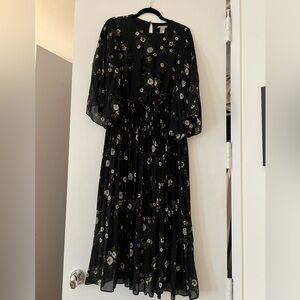Black floral maxi dress